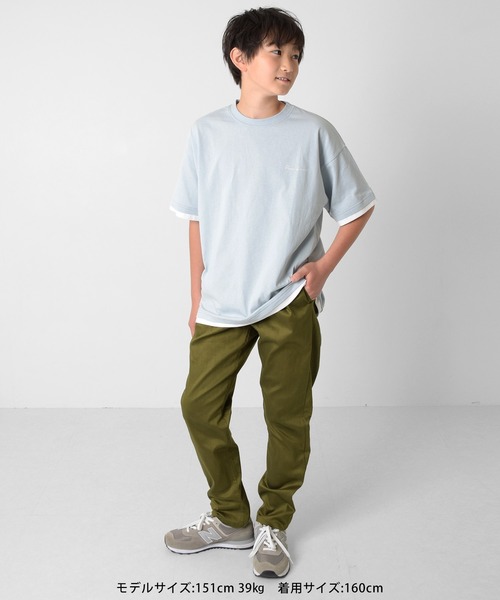 GLAZOS（グラソス）の「[テーパード]ストレッチ・フロントタックパンツ（その他パンツ・キッズ・ブラック/ベージュ/カーキ・140cm/150cm/160cm/170cm）」の7枚目の写真