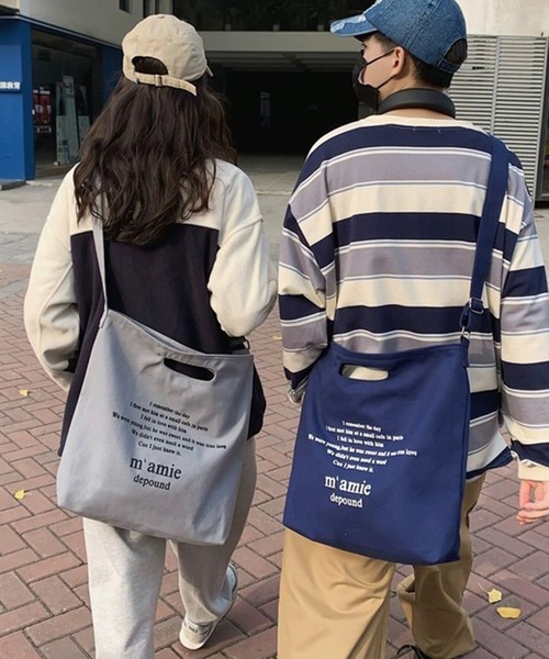 Revo.（レボ）の「ロゴプリント キャンバス 2WAY ショルダーバッグ/ハンドバッグ（ショルダーバッグ・レディース・グレー/ブラック/アイボリー/ネイビー/ワイン・FREE）」の4枚目の写真