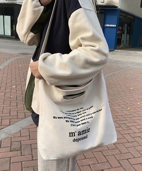 Revo.（レボ）の「ロゴプリント キャンバス 2WAY ショルダーバッグ/ハンドバッグ（ショルダーバッグ・レディース・グレー/ブラック/アイボリー/ネイビー/ワイン・FREE）」の2枚目の写真