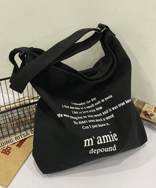 Revo.（レボ）の「ロゴプリント キャンバス 2WAY ショルダーバッグ/ハンドバッグ（ショルダーバッグ・レディース・グレー/ブラック/アイボリー/ネイビー/ワイン・FREE）」の3枚目の写真