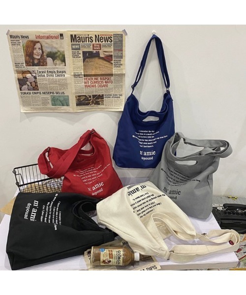 Revo.（レボ）の「ロゴプリント キャンバス 2WAY ショルダーバッグ/ハンドバッグ（ショルダーバッグ・レディース・グレー/ブラック/アイボリー/ネイビー/ワイン・FREE）」の11枚目の写真