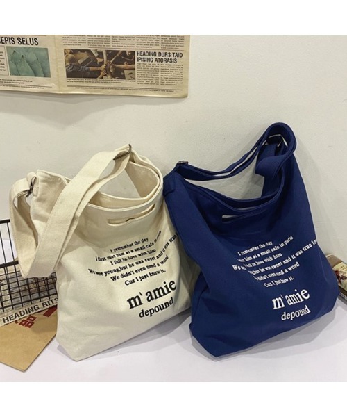 Revo.（レボ）の「ロゴプリント キャンバス 2WAY ショルダーバッグ/ハンドバッグ（ショルダーバッグ・レディース・グレー/ブラック/アイボリー/ネイビー/ワイン・FREE）」の10枚目の写真