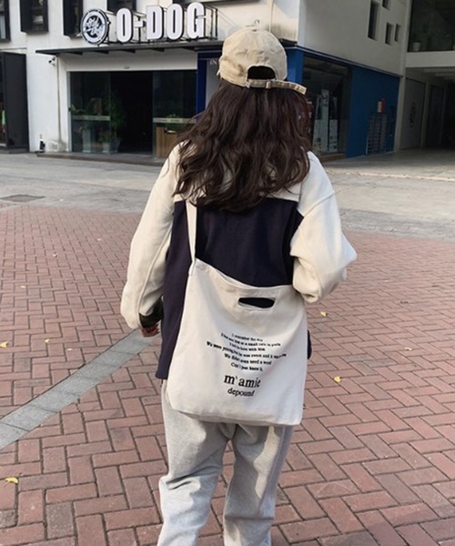 Revo.（レボ）の「ロゴプリント キャンバス 2WAY ショルダーバッグ/ハンドバッグ（ショルダーバッグ・レディース・グレー/ブラック/アイボリー/ネイビー/ワイン・FREE）」の22枚目の写真