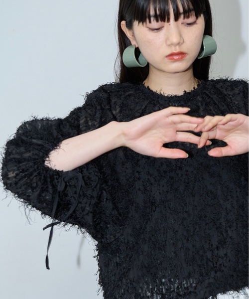 yonfa ヨンファ　フラッシースリット　スリーブT  アイボリー　ivory スーパーワイドスリーブボクシーシャツ（シャツ/ブラウス）｜THE
