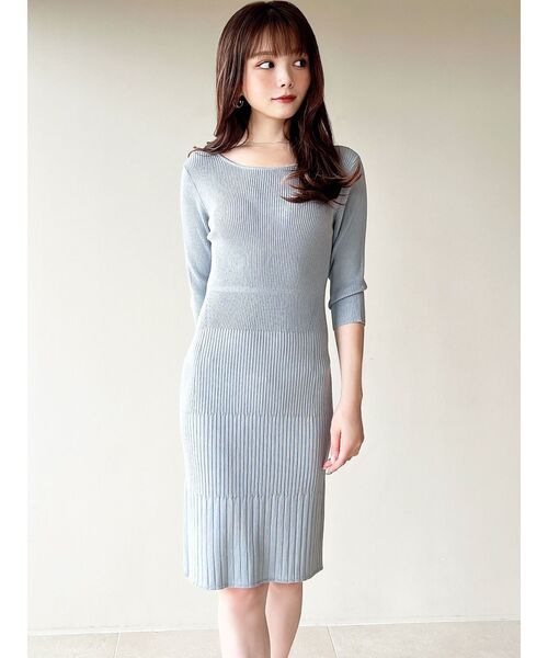 RESEXXY（リゼクシー）の「リブニットワンピース（ワンピース・レディース・オレンジ/ベージュ/ブルー/ブラック・SMALL/MEDIUM）」の7枚目の写真