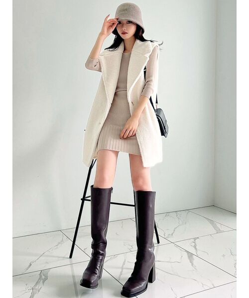 RESEXXY（リゼクシー）の「リブニットワンピース（ワンピース・レディース・オレンジ/ベージュ/ブルー/ブラック・SMALL/MEDIUM）」の11枚目の写真