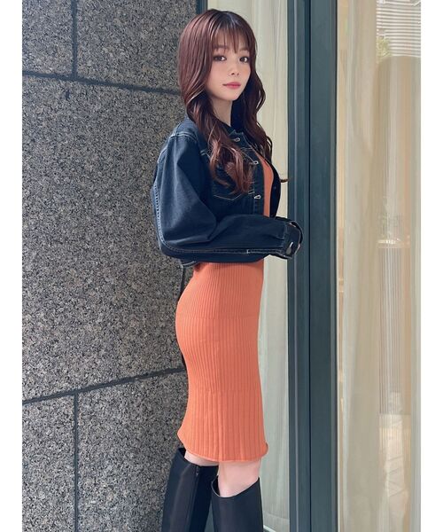 RESEXXY（リゼクシー）の「リブニットワンピース（ワンピース・レディース・オレンジ/ベージュ/ブルー/ブラック・SMALL/MEDIUM）」の13枚目の写真