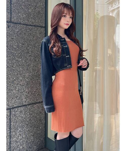 RESEXXY（リゼクシー）の「リブニットワンピース（ワンピース・レディース・オレンジ/ベージュ/ブルー/ブラック・SMALL/MEDIUM）」の14枚目の写真