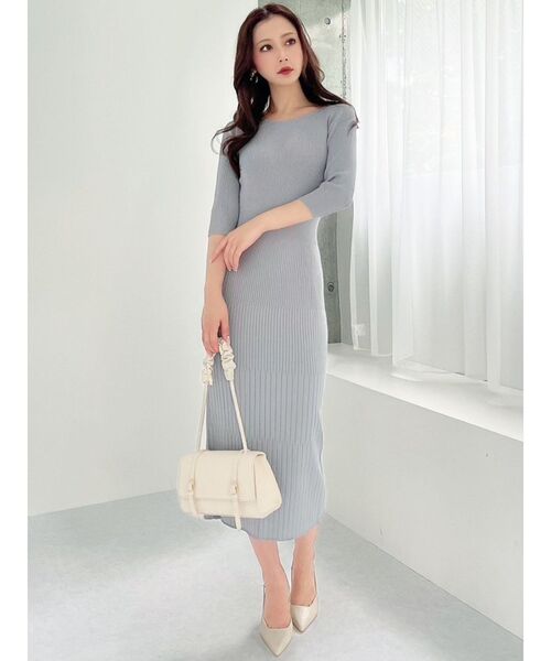 RESEXXY（リゼクシー）の「リブニットワンピース（ワンピース・レディース・オレンジ/ベージュ/ブルー/ブラック・SMALL/MEDIUM）」の16枚目の写真