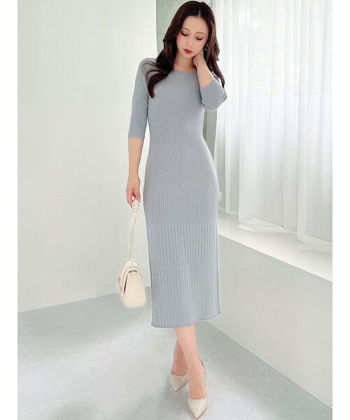 RESEXXY（リゼクシー）の「リブニットワンピース（ワンピース・レディース・オレンジ/ベージュ/ブルー/ブラック・SMALL/MEDIUM）」の17枚目の写真