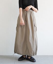 ナイロンカーゴスカート/ドロスト付スカート