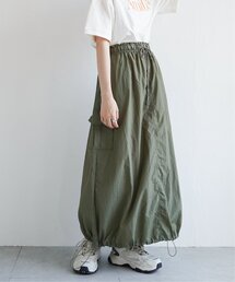 ナイロンカーゴスカート/ドロスト付スカート