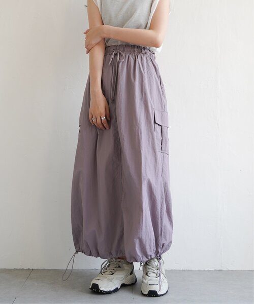 VENCEEXCHANGE（ヴァンスエクスチェンジ）の「ナイロンカーゴスカート/ドロスト付スカート（スカート・レディース・ベージュ/ブラック/ピンク/グリーン・FREE）」の22枚目の写真