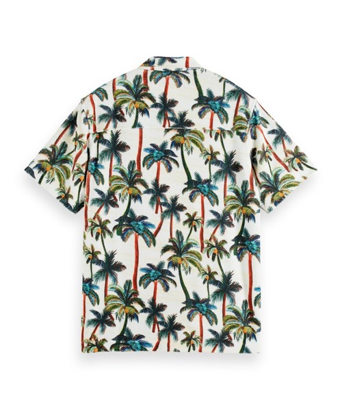 SCOTCH&SODA（スコッチアンドソーダ）の「パームツリープリントパイルシャツ【171650】（シャツ/ブラウス・メンズ・ホワイト・MEDIUM/SMALL/LARGE）」の3枚目の写真