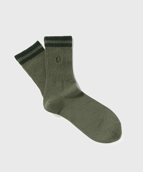 FRED PERRY(フレッドペリー)の「Tipped Short Socks/ティップラインショートソックス(ソックス/靴下・レディース・ブラック系その他/ダークグリーン/ネイビー/ブラック/ホワイト/グリーン/ブルー/ネイビー系/オリーブ/グリーン系その他/ブラック系その他2/ベージュ/グレー/グリーン系その他2/ブルー系その他・25/27/23-25/25-27)」の8枚目の写真