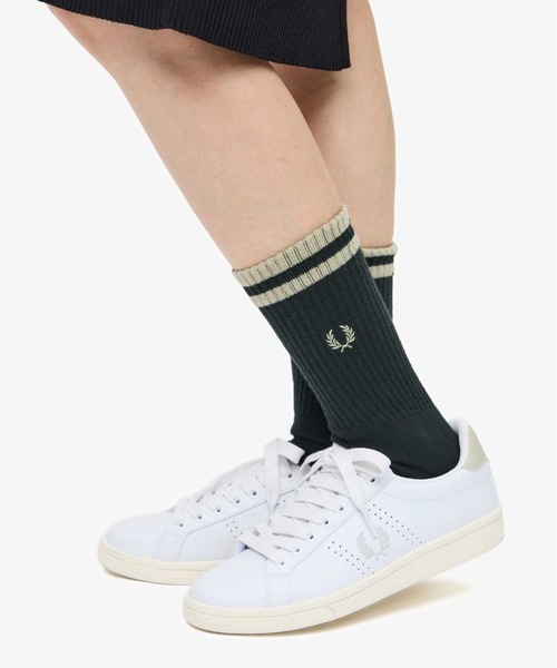 FRED PERRY(フレッドペリー)の「Tipped Short Socks/ティップラインショートソックス(ソックス/靴下・レディース・ブラック系その他/ダークグリーン/ネイビー/ブラック/ホワイト/グリーン/ブルー/ネイビー系/オリーブ/グリーン系その他/ブラック系その他2/ベージュ/グレー/グリーン系その他2/ブルー系その他・25/27/23-25/25-27)」の7枚目の写真