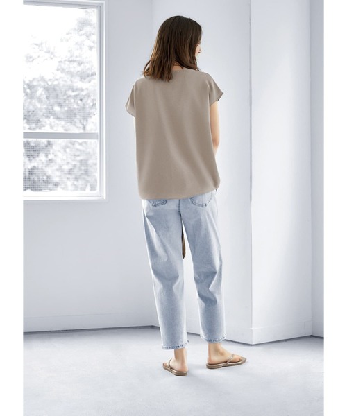 STYLE DELI(スタイルデリ)の「麻調リラックスブラウス(シャツ/ブラウス・レディース・ライトブルー/ネイビー/グレイッシュベージュ・FREE)」の5枚目の写真