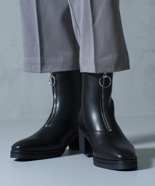G.O.C（ジーオーシー）の「フロント ZIP ヒール ブーツ（ブーツ・メンズ・ブラック・SMALL/MEDIUM/LARGE）」の13枚目の写真