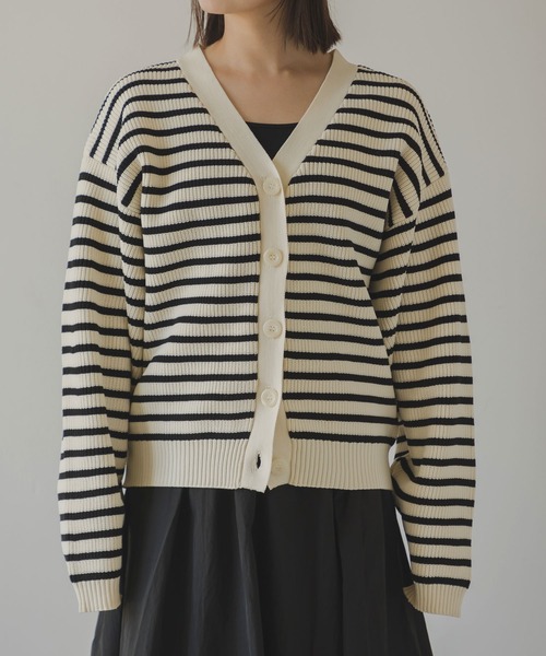 rectangle（レクタングル）の「ボーダーニットカーディガン（カーディガン/ボレロ・レディース・ホワイト・FREE）」の13枚目の写真