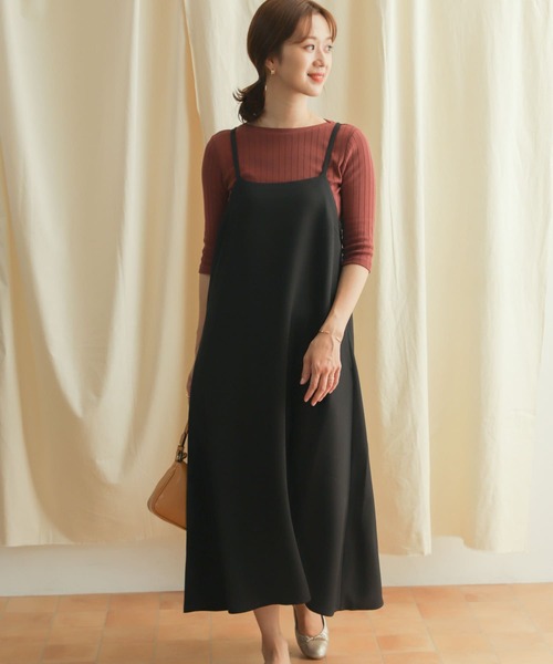 URBAN RESEARCH DOORS（アーバンリサーチドアーズ）の「ドライタッチキャミワンピース（ワンピース・レディース・ブラウン/ブラック・MEDIUM）」の5枚目の写真