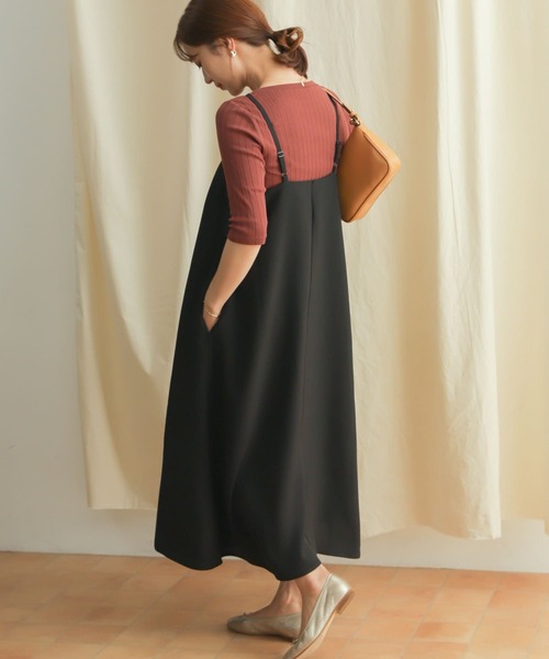 URBAN RESEARCH DOORS（アーバンリサーチドアーズ）の「ドライタッチキャミワンピース（ワンピース・レディース・ブラウン/ブラック・MEDIUM）」の8枚目の写真