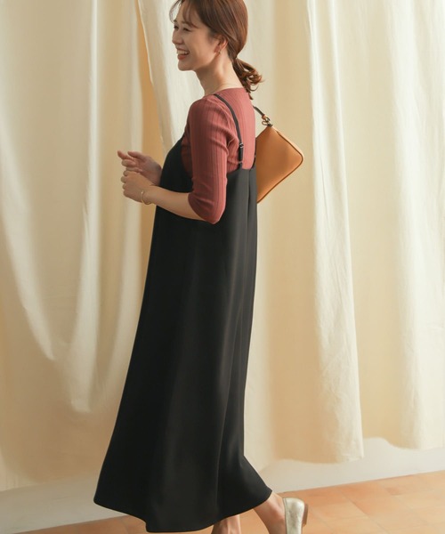 URBAN RESEARCH DOORS（アーバンリサーチドアーズ）の「ドライタッチキャミワンピース（ワンピース・レディース・ブラウン/ブラック・MEDIUM）」の9枚目の写真