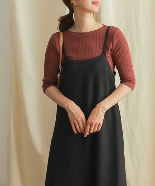 URBAN RESEARCH DOORS（アーバンリサーチドアーズ）の「ドライタッチキャミワンピース（ワンピース・レディース・ブラウン/ブラック・MEDIUM）」の13枚目の写真
