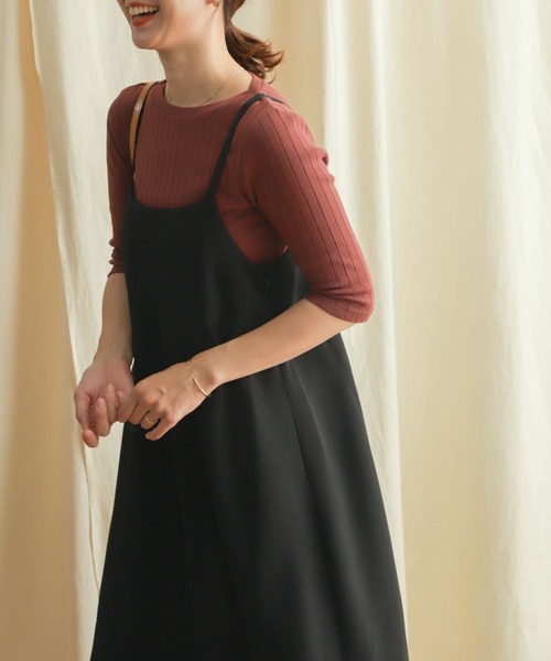 URBAN RESEARCH DOORS（アーバンリサーチドアーズ）の「ドライタッチキャミワンピース（ワンピース・レディース・ブラウン/ブラック・MEDIUM）」の14枚目の写真