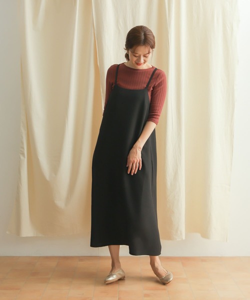 URBAN RESEARCH DOORS（アーバンリサーチドアーズ）の「ドライタッチキャミワンピース（ワンピース・レディース・ブラウン/ブラック・MEDIUM）」の16枚目の写真