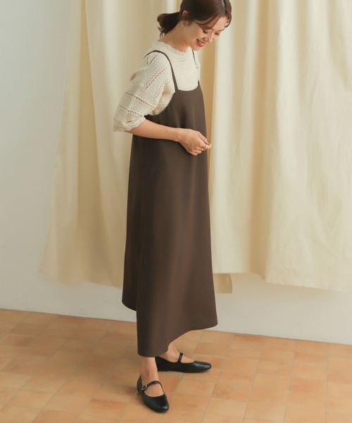 URBAN RESEARCH DOORS（アーバンリサーチドアーズ）の「ドライタッチキャミワンピース（ワンピース・レディース・ブラウン/ブラック・MEDIUM）」の21枚目の写真