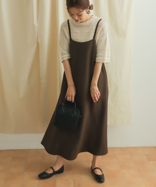 URBAN RESEARCH DOORS（アーバンリサーチドアーズ）の「ドライタッチキャミワンピース（ワンピース・レディース・ブラウン/ブラック・MEDIUM）」の22枚目の写真