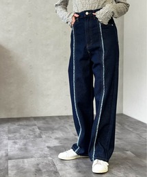 センターライン フリンジデニムパンツ