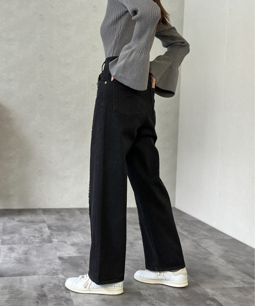 Per sist ence（パーシエンス）の「センターライン フリンジデニムパンツ（デニムパンツ・レディース・グレー/ブラック/ブルー/インディゴブルー・SMALL/MEDIUM）」の8枚目の写真