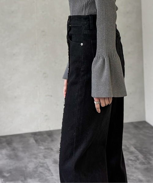 Per sist ence（パーシエンス）の「センターライン フリンジデニムパンツ（デニムパンツ・レディース・グレー/ブラック/ブルー/インディゴブルー・SMALL/MEDIUM）」の18枚目の写真