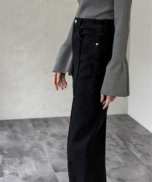 Per sist ence（パーシエンス）の「センターライン フリンジデニムパンツ（デニムパンツ・レディース・グレー/ブラック/ブルー/インディゴブルー・SMALL/MEDIUM）」の19枚目の写真