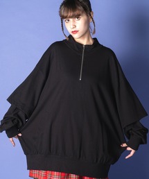 フェイクレイヤーハーフジッププルオーバー -オーバーサイズ-