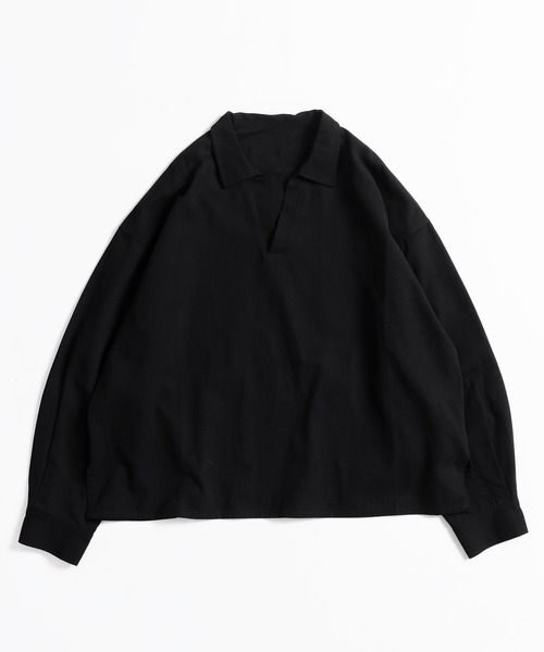 MUHET(ミュエータ)の「スキッパーシャツ(シャツ/ブラウス・レディース・ブラック/ブラウン・MEDIUM/X-LARGE)」の3枚目の写真