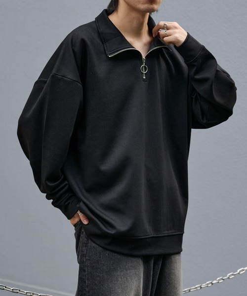 COLONY 2139（コロニートゥーワンスリーナイン）の「ストレッチダンボールハーフジップ（Tシャツ/カットソー・メンズ・ライトグレー/サックスブルー/グレー/ブラック・MEDIUM/LARGE）」の6枚目の写真