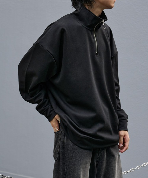 COLONY 2139（コロニートゥーワンスリーナイン）の「ストレッチダンボールハーフジップ（Tシャツ/カットソー・メンズ・ライトグレー/サックスブルー/グレー/ブラック・MEDIUM/LARGE）」の9枚目の写真