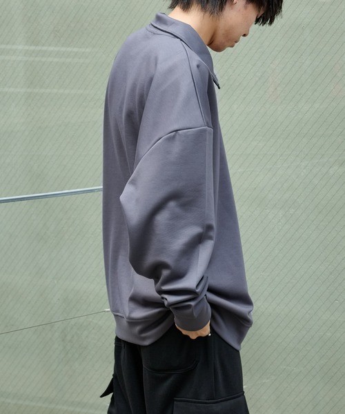 COLONY 2139（コロニートゥーワンスリーナイン）の「ストレッチダンボールハーフジップ（Tシャツ/カットソー・メンズ・ライトグレー/サックスブルー/グレー/ブラック・MEDIUM/LARGE）」の17枚目の写真