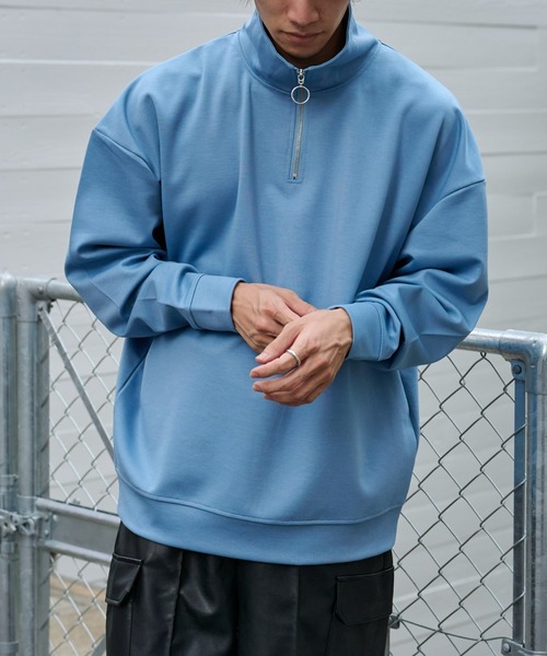 COLONY 2139（コロニートゥーワンスリーナイン）の「ストレッチダンボールハーフジップ（Tシャツ/カットソー・メンズ・ライトグレー/サックスブルー/グレー/ブラック・MEDIUM/LARGE）」の22枚目の写真