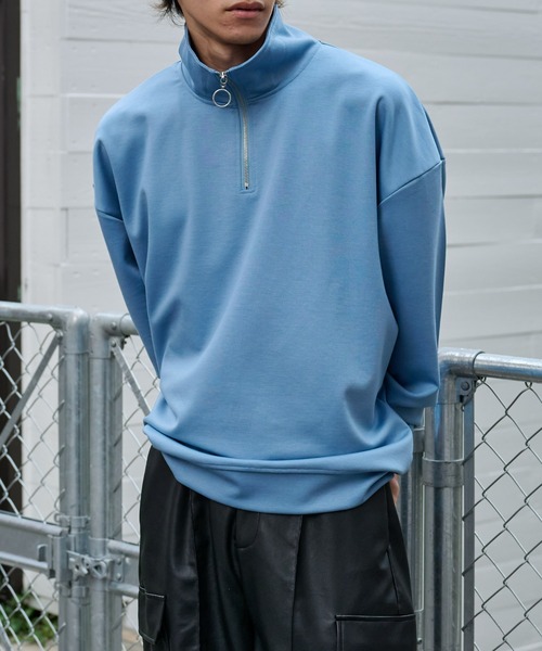 COLONY 2139（コロニートゥーワンスリーナイン）の「ストレッチダンボールハーフジップ（Tシャツ/カットソー・メンズ・ライトグレー/サックスブルー/グレー/ブラック・MEDIUM/LARGE）」の19枚目の写真