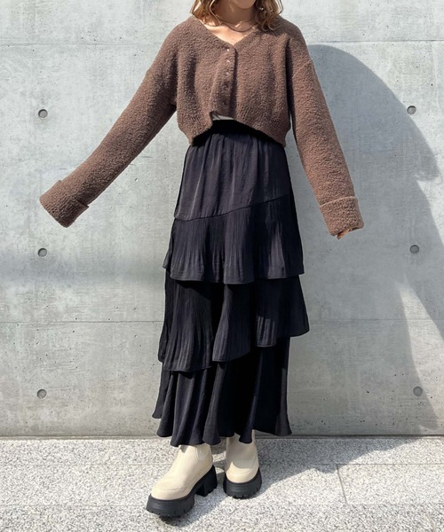 archives(アルシーヴ)の「テディベアニットショートカーディガン(カーディガン/ボレロ・レディース・ブルー/グリーン/アイボリー/モカ・MEDIUM)」の21枚目の写真