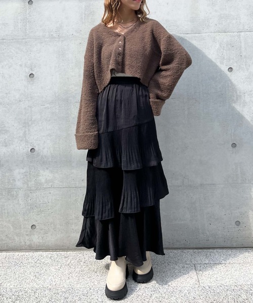 archives(アルシーヴ)の「テディベアニットショートカーディガン(カーディガン/ボレロ・レディース・ブルー/グリーン/アイボリー/モカ・MEDIUM)」の22枚目の写真