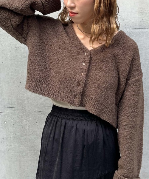 archives(アルシーヴ)の「テディベアニットショートカーディガン(カーディガン/ボレロ・レディース・ブルー/グリーン/アイボリー/モカ・MEDIUM)」の17枚目の写真