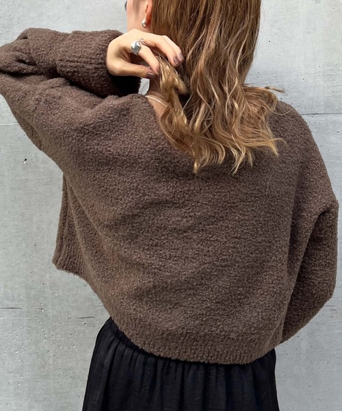 archives(アルシーヴ)の「テディベアニットショートカーディガン(カーディガン/ボレロ・レディース・ブルー/グリーン/アイボリー/モカ・MEDIUM)」の18枚目の写真