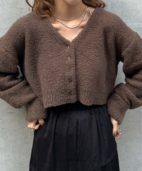 archives(アルシーヴ)の「テディベアニットショートカーディガン(カーディガン/ボレロ・レディース・ブルー/グリーン/アイボリー/モカ・MEDIUM)」の19枚目の写真