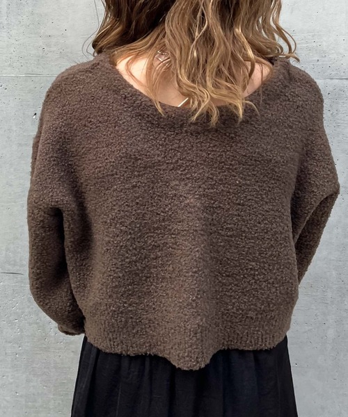 archives(アルシーヴ)の「テディベアニットショートカーディガン(カーディガン/ボレロ・レディース・ブルー/グリーン/アイボリー/モカ・MEDIUM)」の20枚目の写真