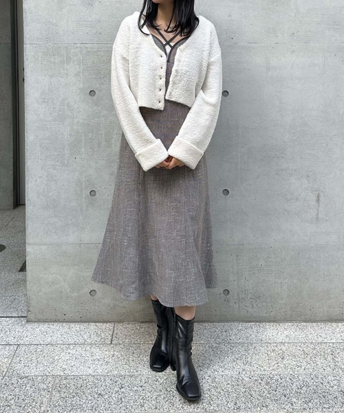 archives(アルシーヴ)の「テディベアニットショートカーディガン(カーディガン/ボレロ・レディース・ブルー/グリーン/アイボリー/モカ・MEDIUM)」の13枚目の写真