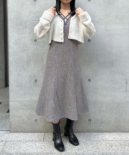 archives(アルシーヴ)の「テディベアニットショートカーディガン(カーディガン/ボレロ・レディース・ブルー/グリーン/アイボリー/モカ・MEDIUM)」の11枚目の写真